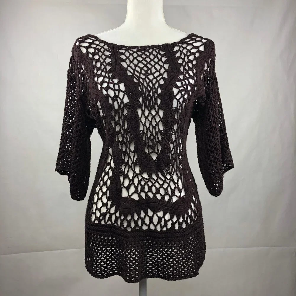 ONE World Live & Let Live Crochet Blouse M